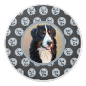 独自のペットポートレートフォトグレイのモダン作成 セラミックノブ (正面)