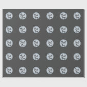 独自のペットポートレートフォトグレイのモダン作成 ラッピングペーパー (フラット)