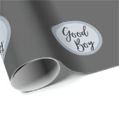 独自のペットポートレートフォトグレイのモダン作成 ラッピングペーパー (ロールコーナー)