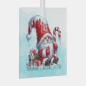 独自のペパーミントカネクリスマス格言を作成 ガラスオーナメント (正面右)