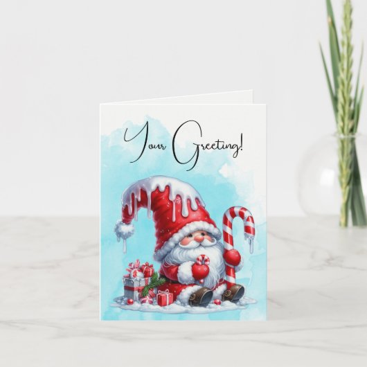 独自のペパーミントカネクリスマス格言を作成 シーズンカード (正面)