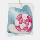 独自のペパーミントキャンディカタツムリのクリスマスを作成 セラミックオーナメント (右)