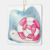 独自のペパーミントキャンディカタツムリのクリスマスを作成 セラミックオーナメント (左)