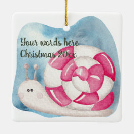 独自のペパーミントキャンディカタツムリのクリスマスを作成 セラミックオーナメント