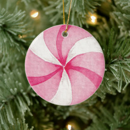 独自のペパーミントキャンディクリスマスを作成 セラミックオーナメント