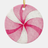独自のペパーミントキャンディクリスマスを作成 セラミックオーナメント (正面)