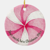 独自のペパーミントキャンディクリスマスを作成 セラミックオーナメント (裏面)