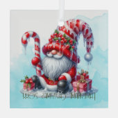 独自のペパーミントキャンディクリスマス格言を作成 ガラスオーナメント (裏面)