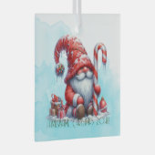 独自のペパーミントクリスマスプレゼント格言の作成 ガラスオーナメント (正面右)