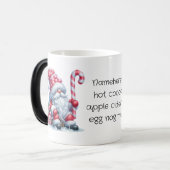 独自のペパーミントクリスマス格言サンタを作成 モーフィングマグカップ (正面左)