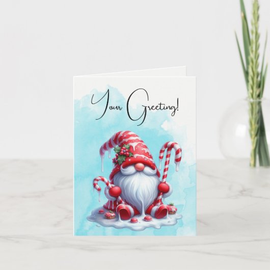 独自のペパーミントストライプのクリスマス格言の作成 シーズンカード (正面)