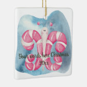 独自のペパーミントバタフライクリスマスを作成 セラミックオーナメント (右)