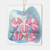 独自のペパーミントバタフライクリスマスを作成 セラミックオーナメント (左)