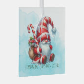 独自のペパーミントベリーのクリスマスクリスマス格言を作成 ガラスオーナメント (正面右)