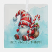 独自のペパーミントベリーのクリスマスクリスマス格言を作成 ガラスオーナメント (裏面)