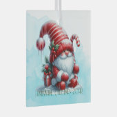 独自のペパーミントホリークリスマス格言を作成 ガラスオーナメント (正面右)