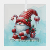 独自のペパーミントホリークリスマス格言を作成 ガラスオーナメント (裏面)