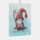 独自のペパーミントメリークリスマス格言の作成 ガラスオーナメント (正面右)