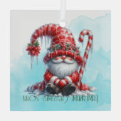 独自のペパーミントメリークリスマス格言の作成 ガラスオーナメント (裏面)