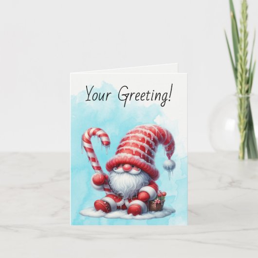 独自のペパーミントメリークリスマス格言の作成 シーズンカード (正面)