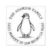 独自のペンギンを作成するファミリー名差出人住所 セルフインキングスタンプ (デザイン)