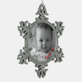 独自のペーター雪片の写真の作成オーナメント スノーフレークピューターオーナメント (左)