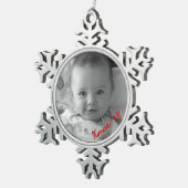 独自のペーター雪片の写真の作成オーナメント スノーフレークピューターオーナメント (右)