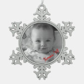 独自のペーター雪片の写真の作成オーナメント スノーフレークピューターオーナメント (正面)