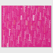 独自のホットピンクの名前パターンを作成する ラッピングペーパー (フラット)