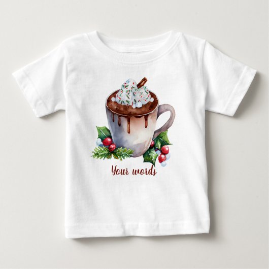独自のホリデーホットチョコレートを作成する ベビーTシャツ (正面)
