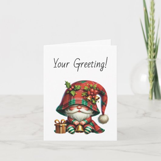 独自のホリークリスマスプレイド格言ベルの作成 シーズンカード (正面)