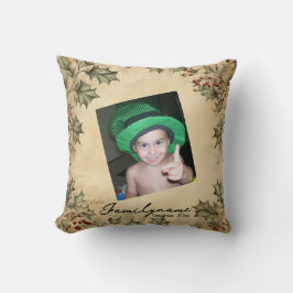 独自のホリー素朴リースの作成 クッション