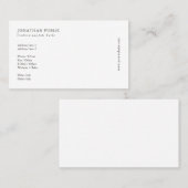 独自のホワイトクリーンエレガントモダンデザインの作成 名刺 (正面/裏面)