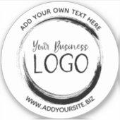 独自のホワイトビジネスのロゴサークルを作成 シール (正面)