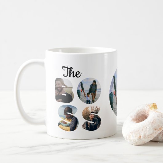 独自のボス写真の一致カップルを作成 コーヒーマグカップ (ドーナツ)