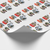 独自のボス写真の一致カップルを作成 ラッピングペーパー (角)