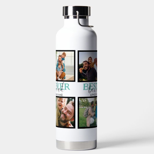 独自のボーナスモダンパパの作成4 Photo Collage ウォーターボトル (左面)