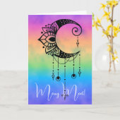 独自のボーホムーンエレガントシルエットを作成 カード (黄色い花)