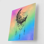 独自のボーホリームーンシルエットを作成 スクエア壁時計 (傾斜)