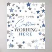 独自のポスターブルーグレーをカスタムデザイン ポスター (正面)