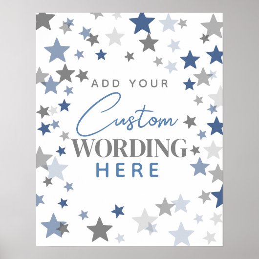 独自のポスターブルーグレーをカスタムデザイン ポスター (正面)