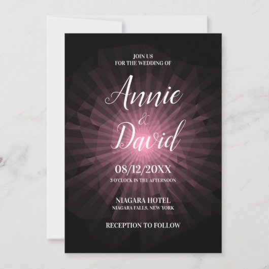 独自のポリゴン日が差すこと結婚の 招待状 (正面)