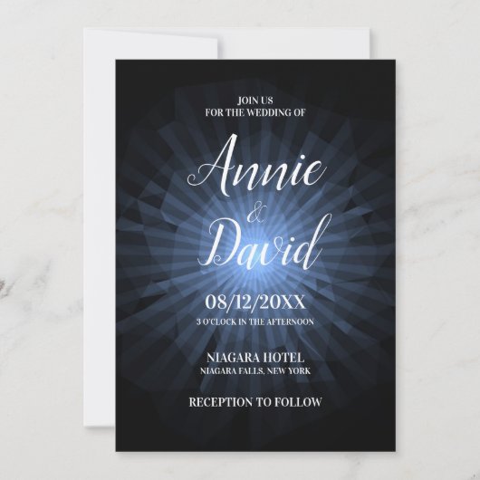 独自のポリゴン日が差すこと結婚の 招待状 (正面)