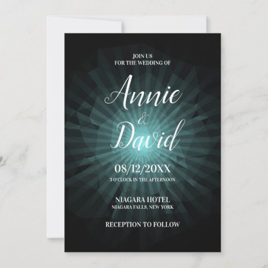 独自のポリゴン日が差すこと結婚の 招待状 (正面)