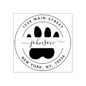 独自のポーラウンドモダン差出人住所の作成 ラバースタンプ (インプリント)