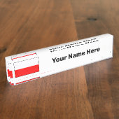 独自のポーランド国旗の名前の作成プレート デスクネームプレート (側面)