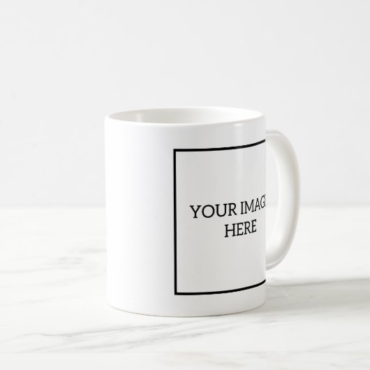 独自のマグカップを作成 – 2正方形のイメージ – 文字なし コーヒーマグカップ (正面右)