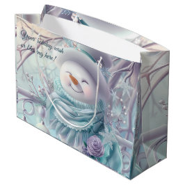 独自のミニクリスマス雪だるまの作成 ラージペーパーバッグ