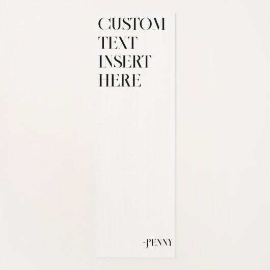 独自のミニマリストを作成するカスタム引用文白 ヨガマット (正面)