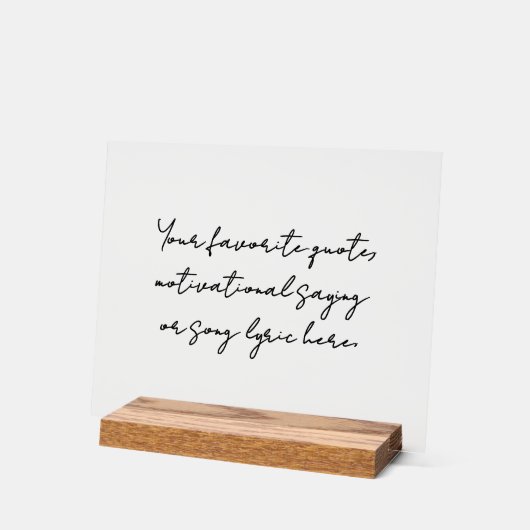 独自のミニマリストスクリプトの作成カスタム引用文 アクリルサイン (傾斜)